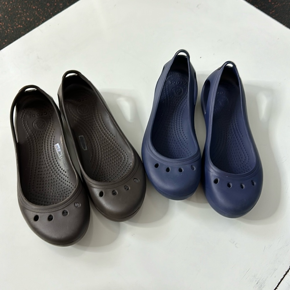 2 pairs Crocs Flats